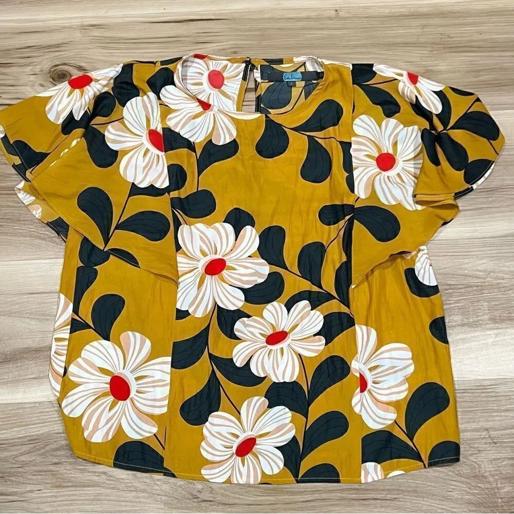Anthropologie Eva Franco Ikebana Floral Blouse Women’s 2 - Picture 2 of 4
